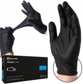 Nitrylex black rozm. M — rękawice nitrylowe bezpudrowe