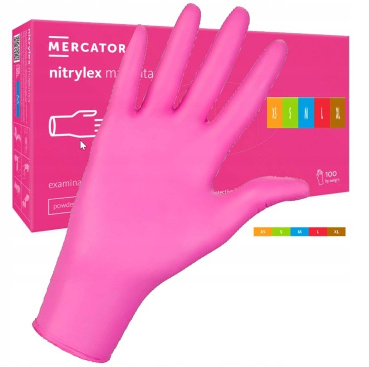 Rękawice nitrylowe bezpudrowe rozmiar XS